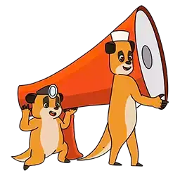 Group of Weasels holding Megaphone